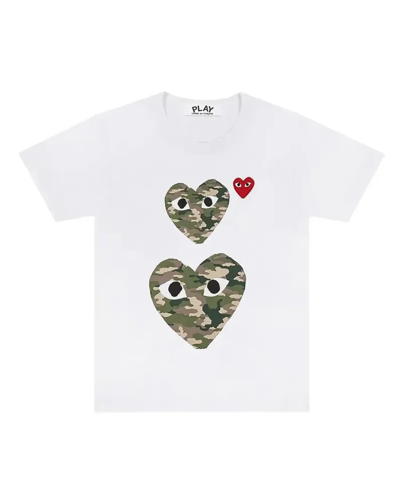 Comme des Garçons camouflage double-heart T-shirt - Weiß Weiß