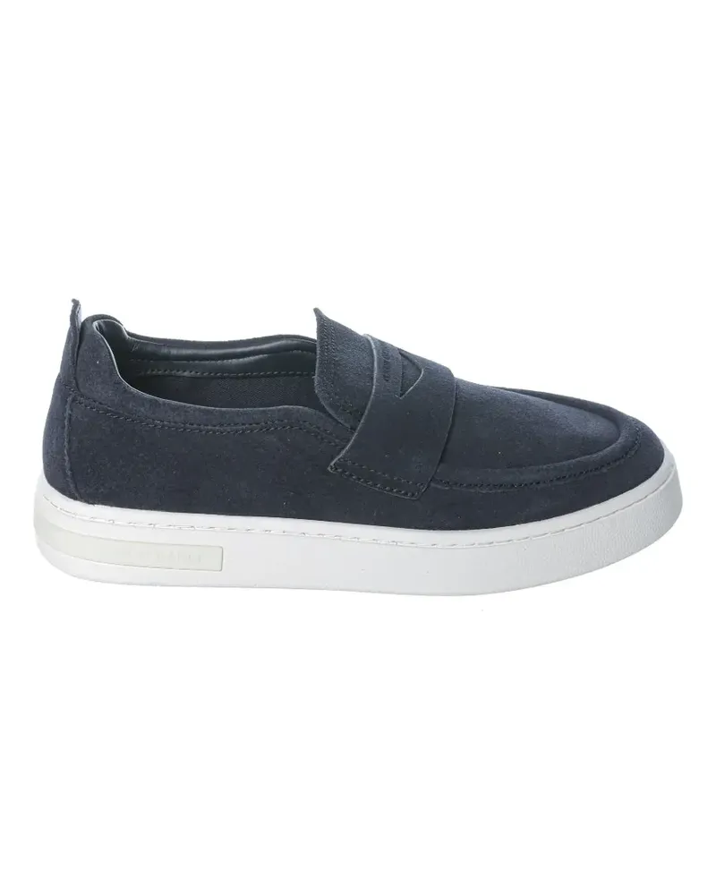 Armani Exchange suede penny loafers - Blau Blau