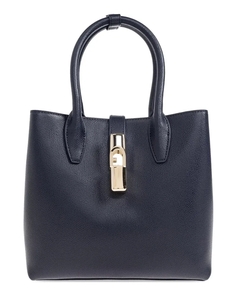 Furla top-handle lock tote bag - Blau Blau
