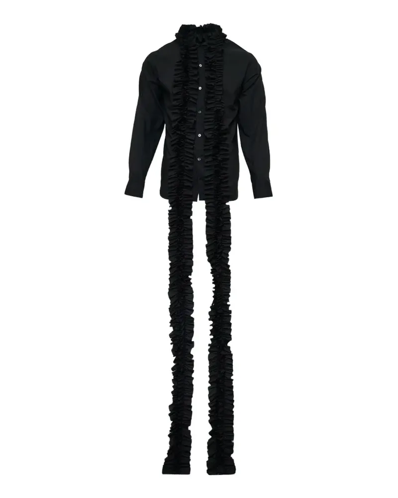 Comme des Garçons ruffled long-line shirt - Schwarz Schwarz