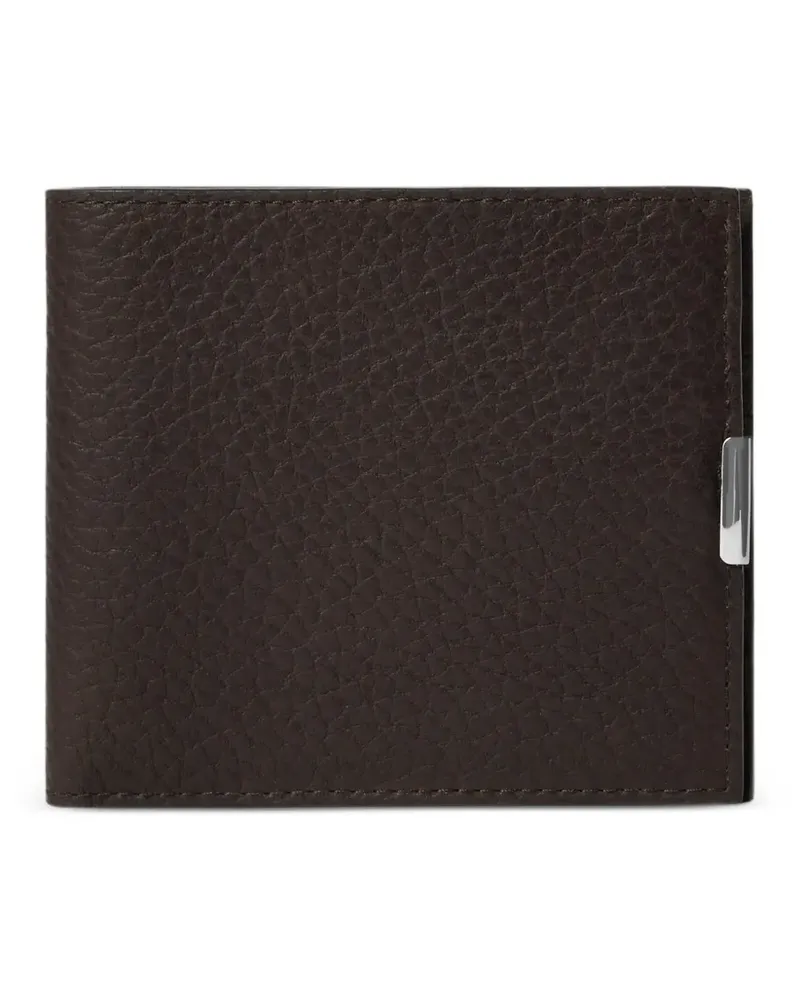 Christophe Lemaire soft tab bifold wallet in leather - Braun Braun