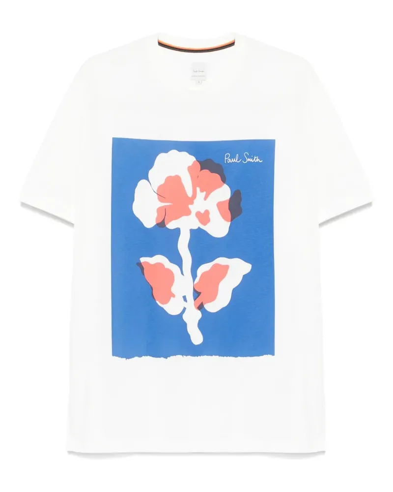 Paul Smith T-Shirt mit Blumen-Print - Weiß Weiß