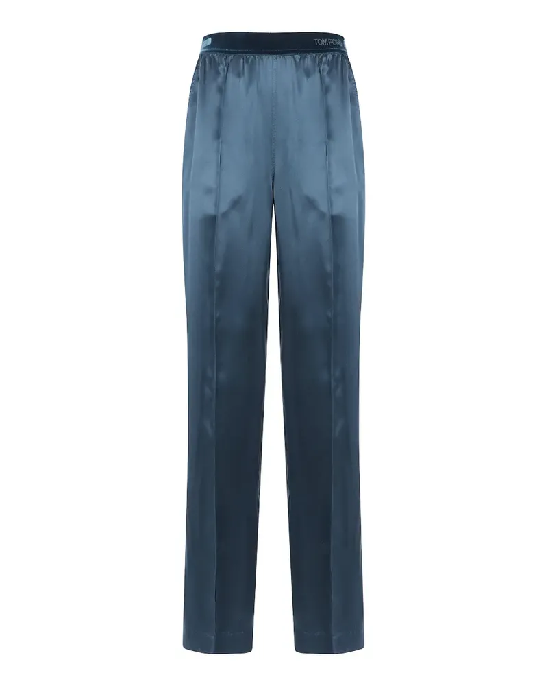 Tom Ford peach-feel silk satin pajama pants - Blau Blau