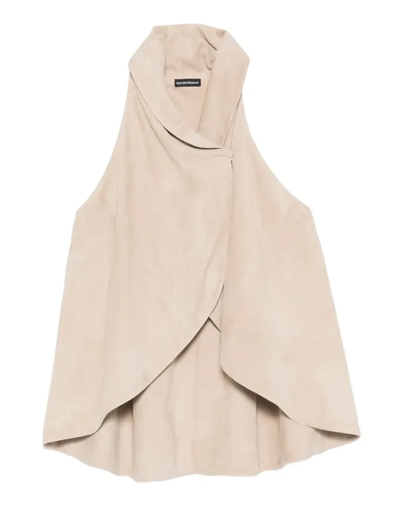 Emporio Armani draped leather top - Nude Nude