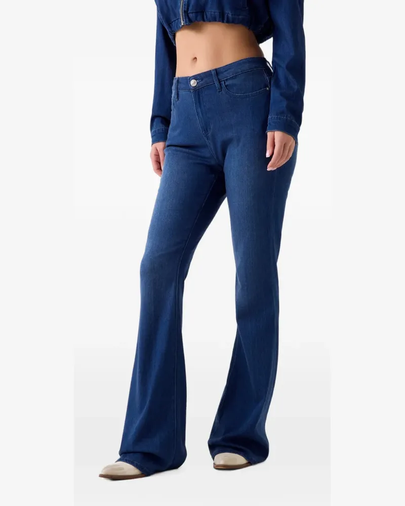 Guess Schlagjeans mit Logo-Patch - Blau Blau