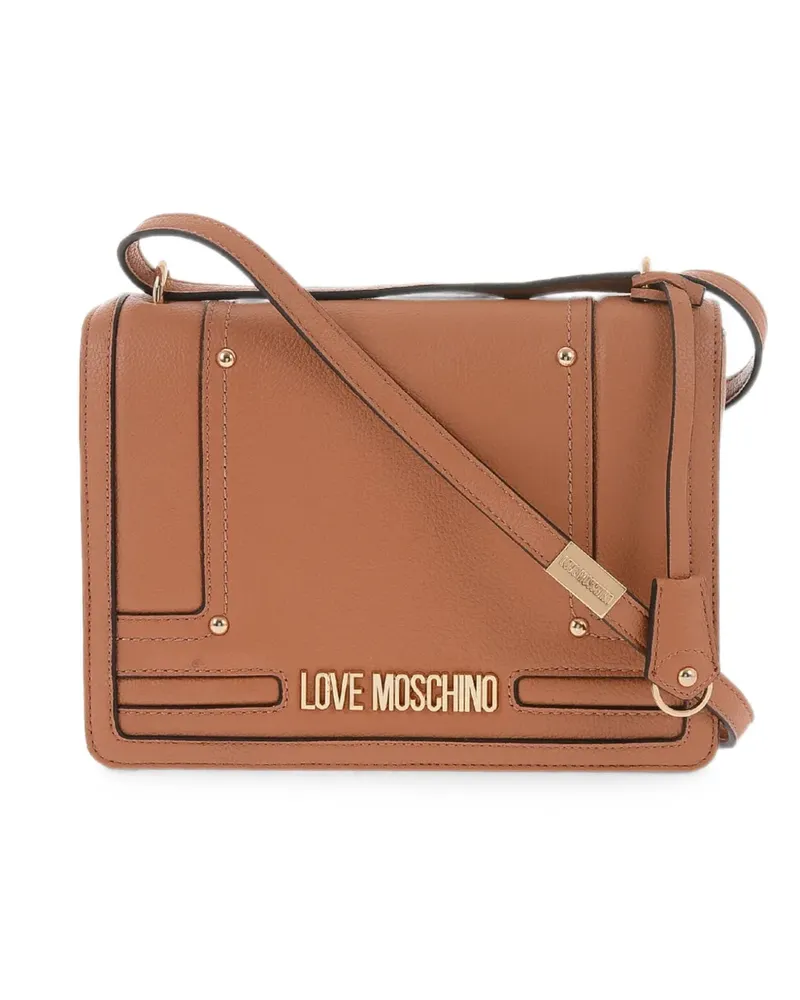 Moschino hammered-effect shoulder bag - Braun Braun