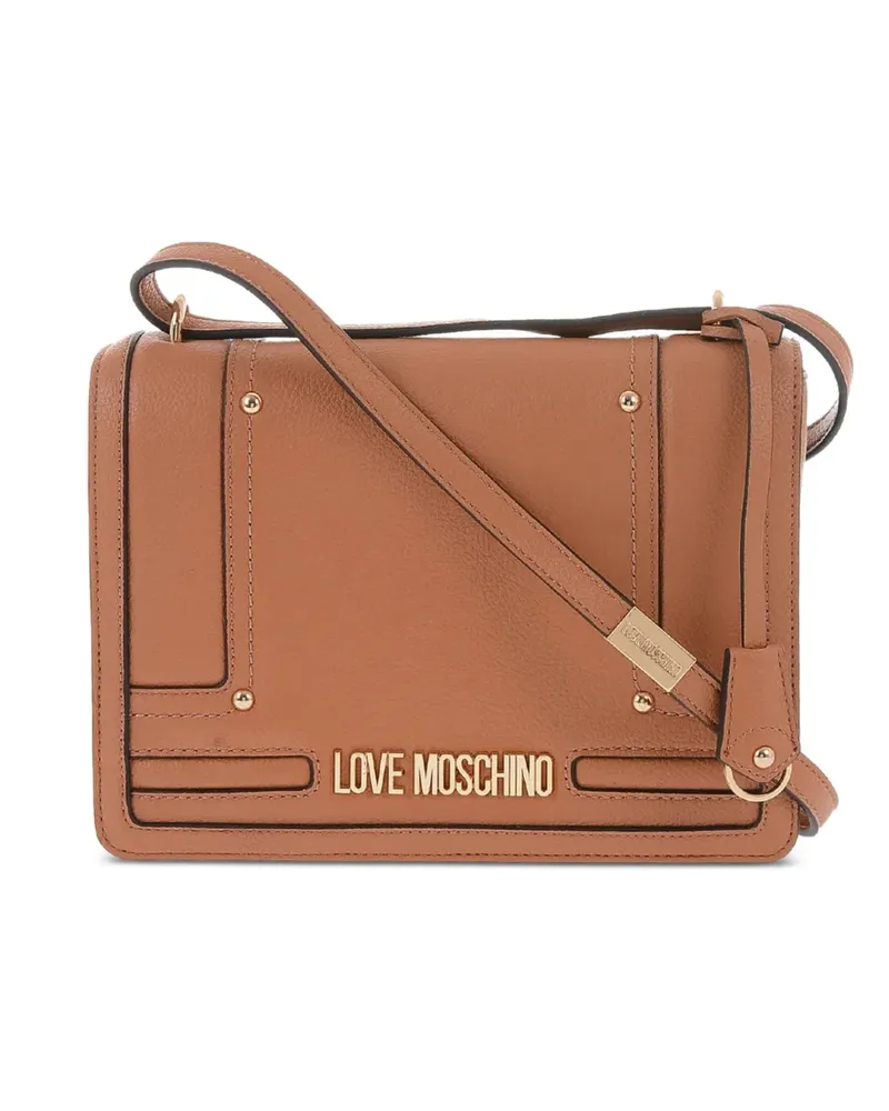 Moschino Schultertasche mit gehämmertem Effekt - Braun Braun