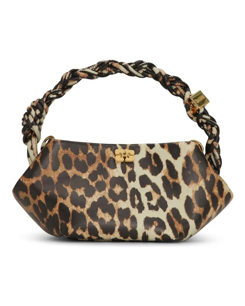 Ganni Bou Mini-Tasche mit Leoparden-Print - Braun Braun