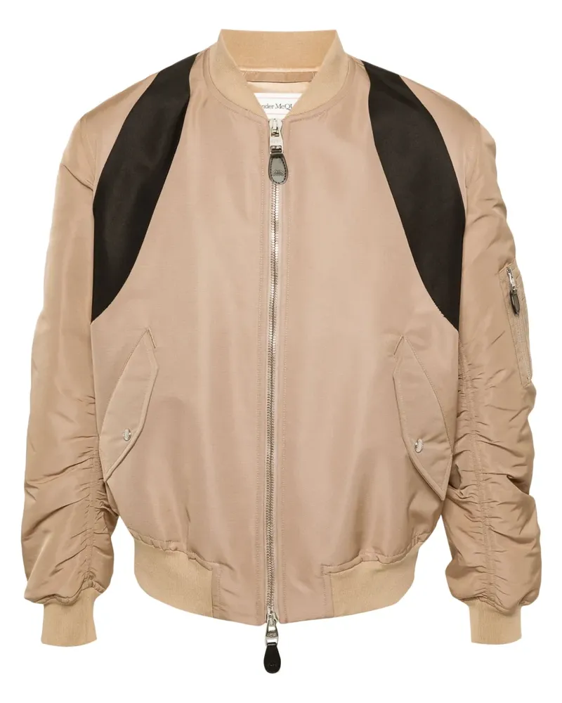 Alexander McQueen Bomberjacke mit Kontrasteinsatz - Nude Nude