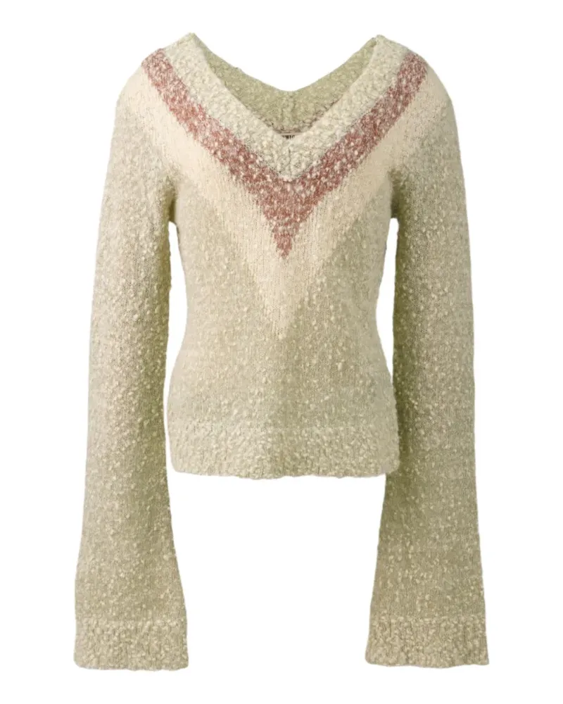 Charlotte Knowles speckled V-neck sweater - Nude Nude