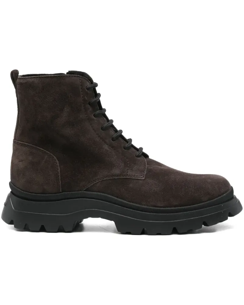Hogan Schnürstiefel mit dicker Sohle - Braun Braun