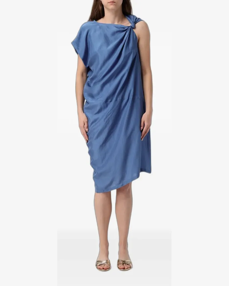 TELA asymmetric linen midi dress - Blau Blau