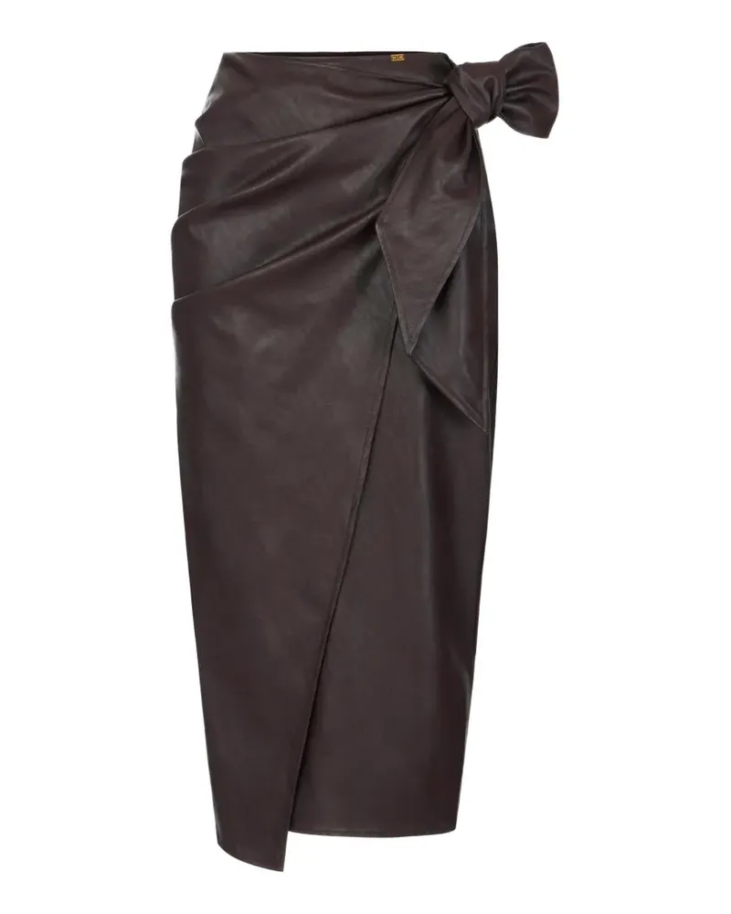 Elisabetta Franchi skirt with sash belt - Braun Braun