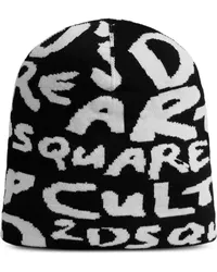 Dsquared2 Intarsien-Mütze mit Logo Schwarz