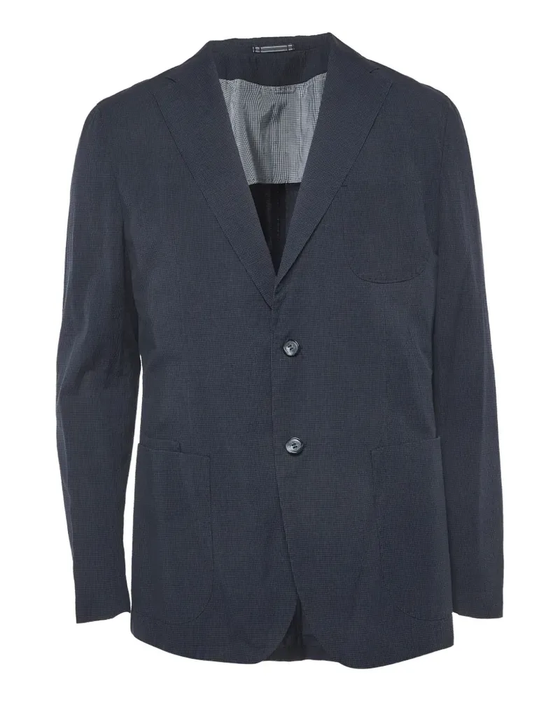 HUGO BOSS check-pattern blazer - Blau Blau