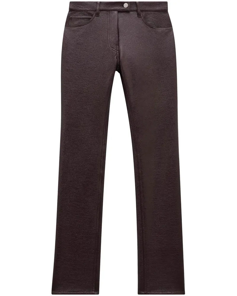 Courrèges Slim-Fit-Hose aus Vinyl - Rot Rot