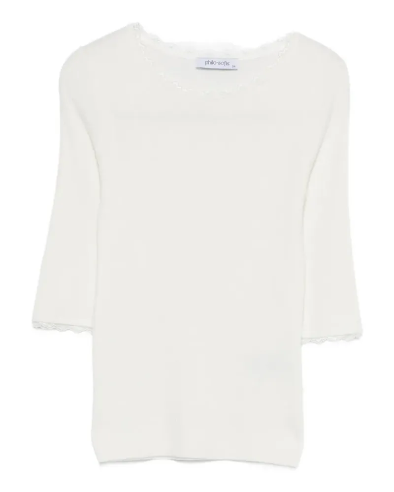 philo-sofie lace-trim sweater - Nude Nude