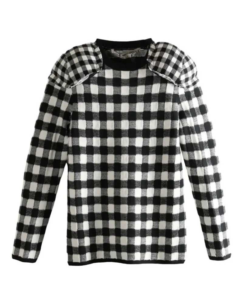 Comme des Garçons gingham padded-shoulder jumper - Schwarz Schwarz