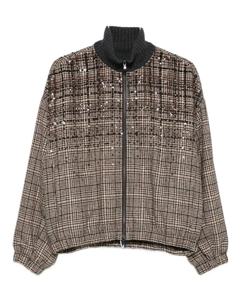 Brunello Cucinelli Bomberjacke mit Pailletten - Braun Braun