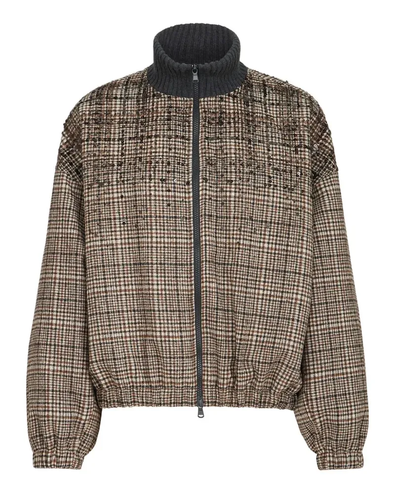 Brunello Cucinelli Dazzling Bomberjacke mit Farbverlauf-Stickerei - Braun Braun