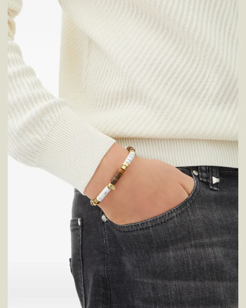 Philipp Plein beaded skull-charm bracelet - Gold Gold