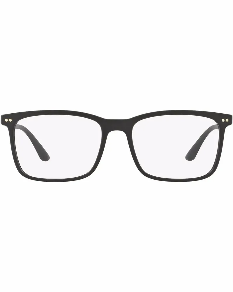 Giorgio Armani Eckige Brille mit mattem Finish - Schwarz Schwarz