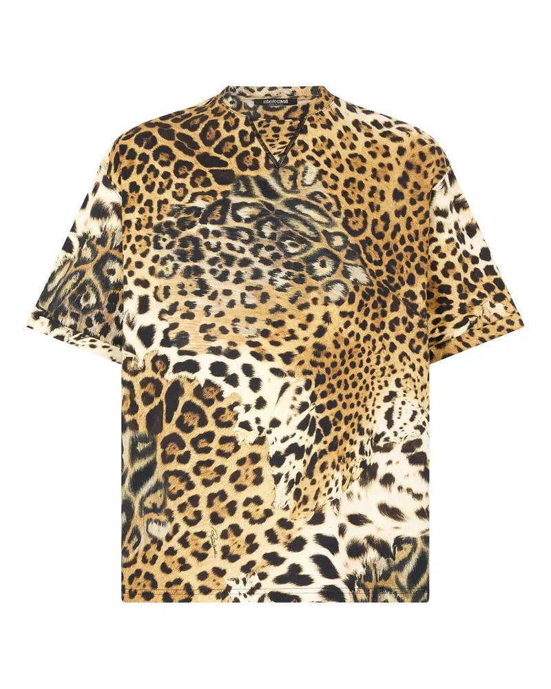 Roberto Cavalli T-Shirt mit Animal-Print - Gelb Gelb