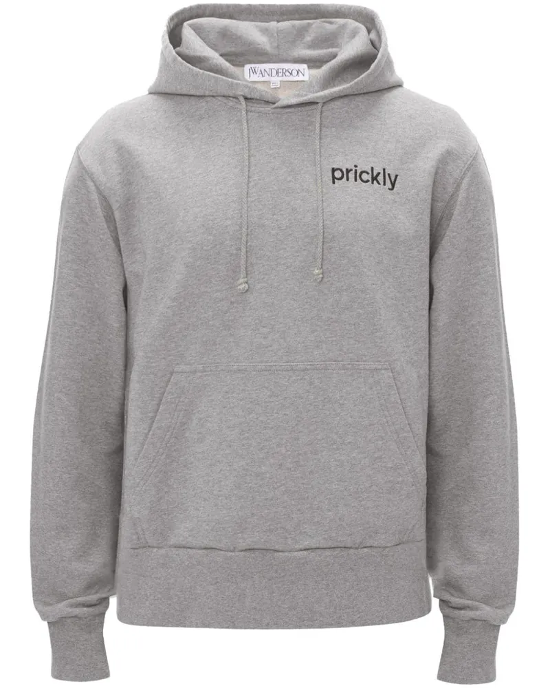 J.W.Anderson Prickly Hoodie mit Slogan-Print - Grau Grau