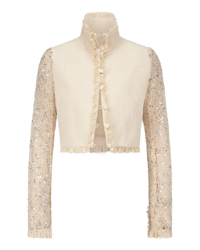 Ludovic de Saint Sernin Odile ruffled sequin jacket - Nude Nude