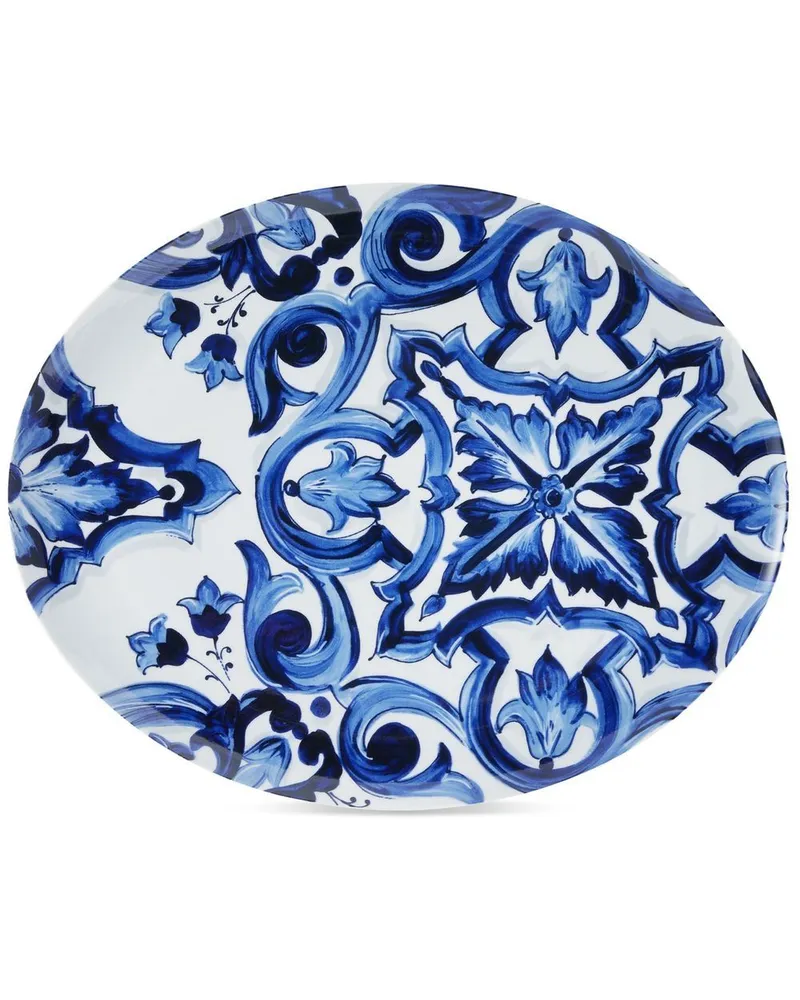 Dolce & Gabbana Teller mit mediterranem Muster - Blau Blau