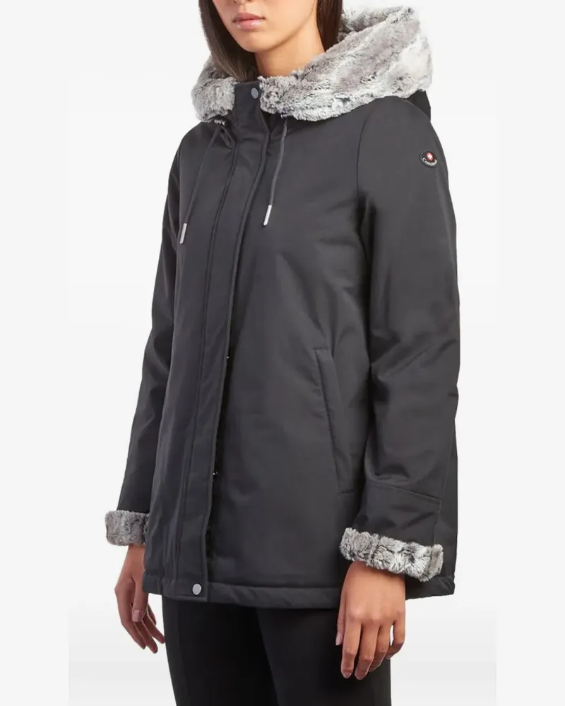 Canadiens Kapuzenjacke aus Faux Fur - Schwarz Schwarz