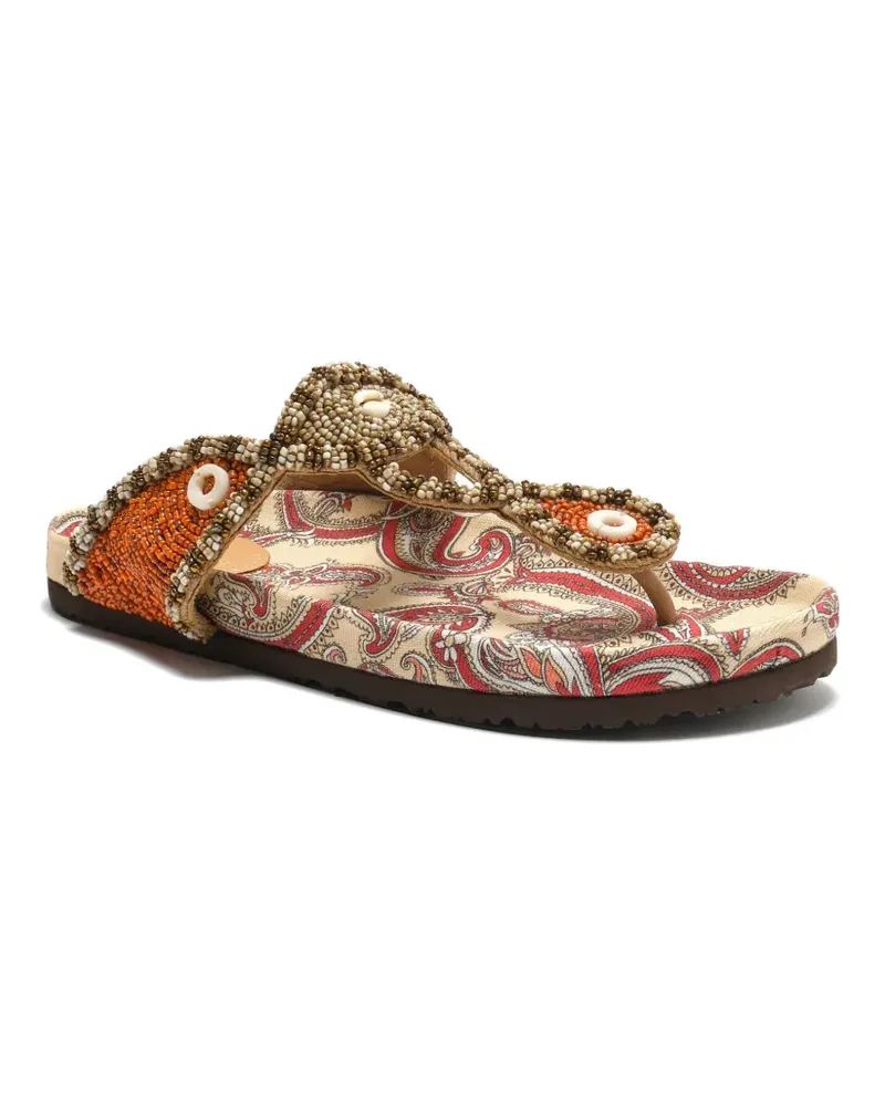 Maliparmi bead-embellished paisley sandals - Nude Nude