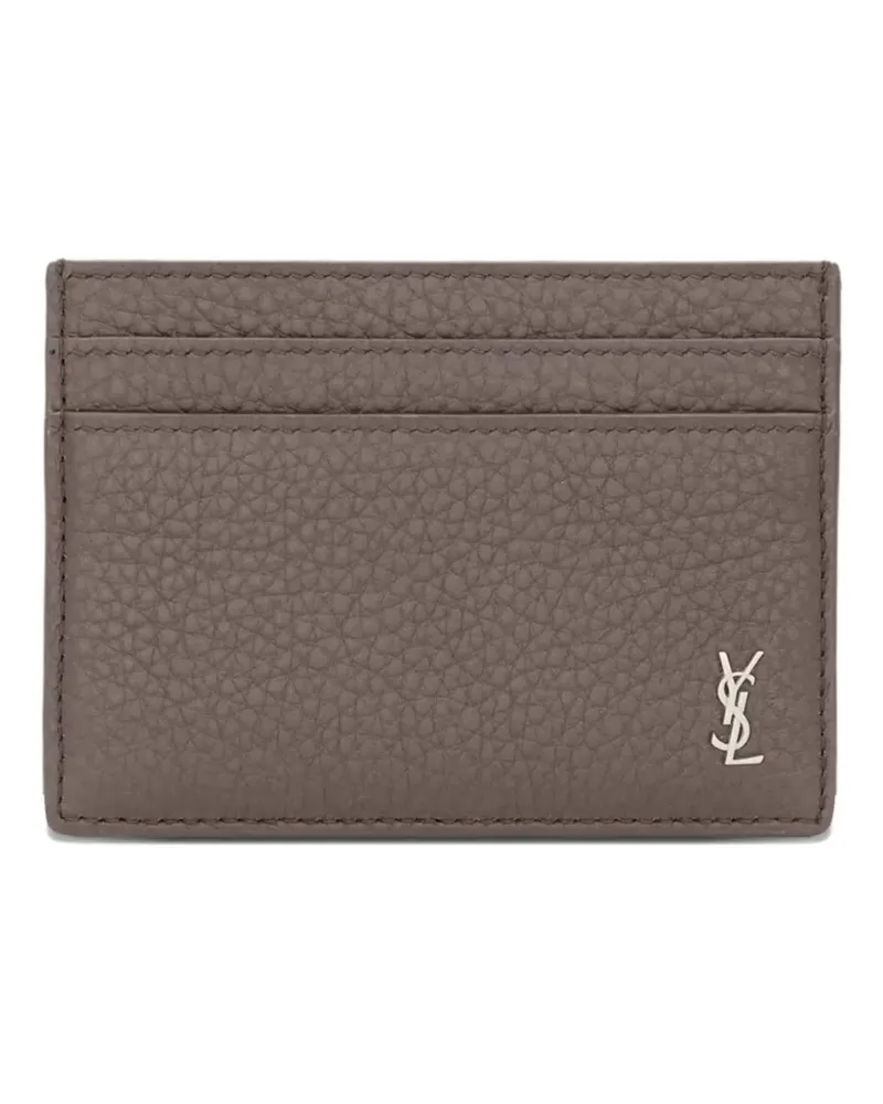 Saint Laurent logo leather cardholder - Grau Grau