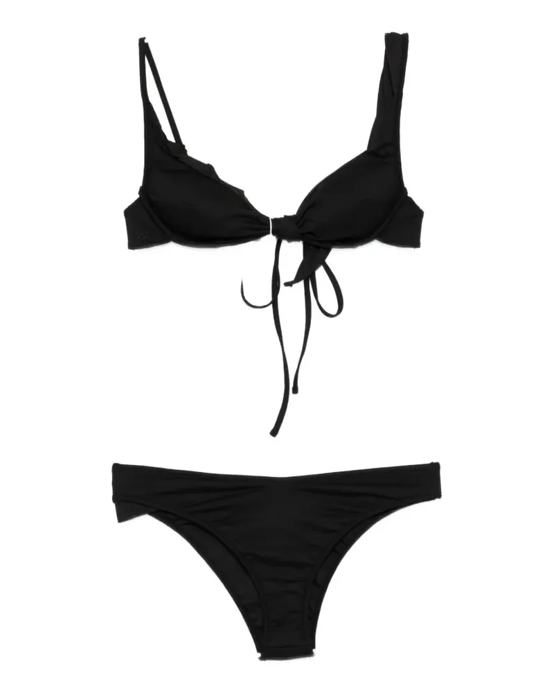 OPEN YY Bikini mit Knotendetail - Schwarz Schwarz