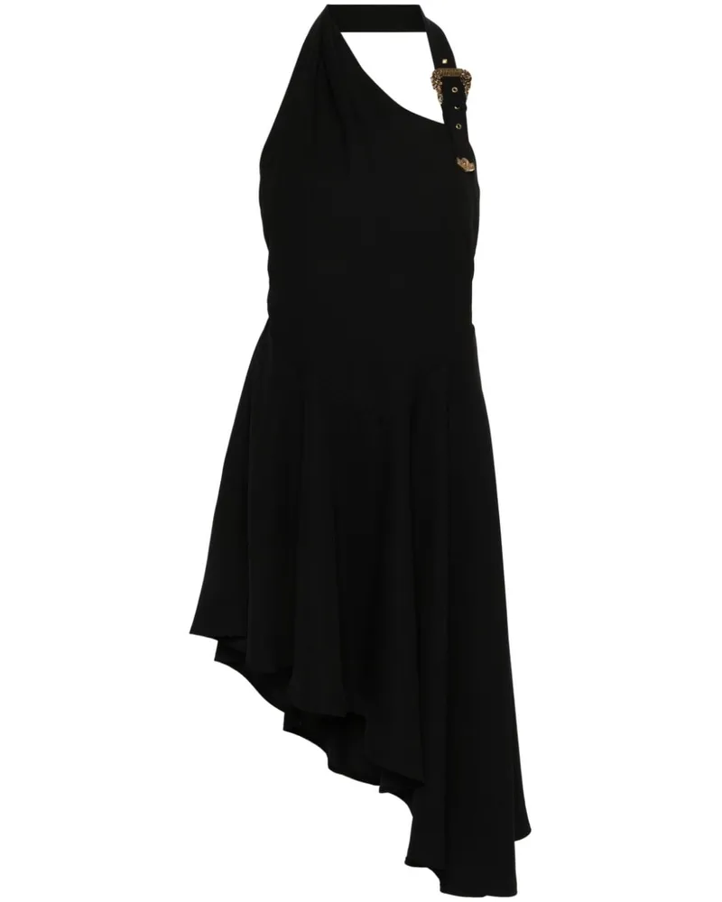 Versace Jeans Kreppkleid mit Logo-Schnalle - Schwarz Schwarz