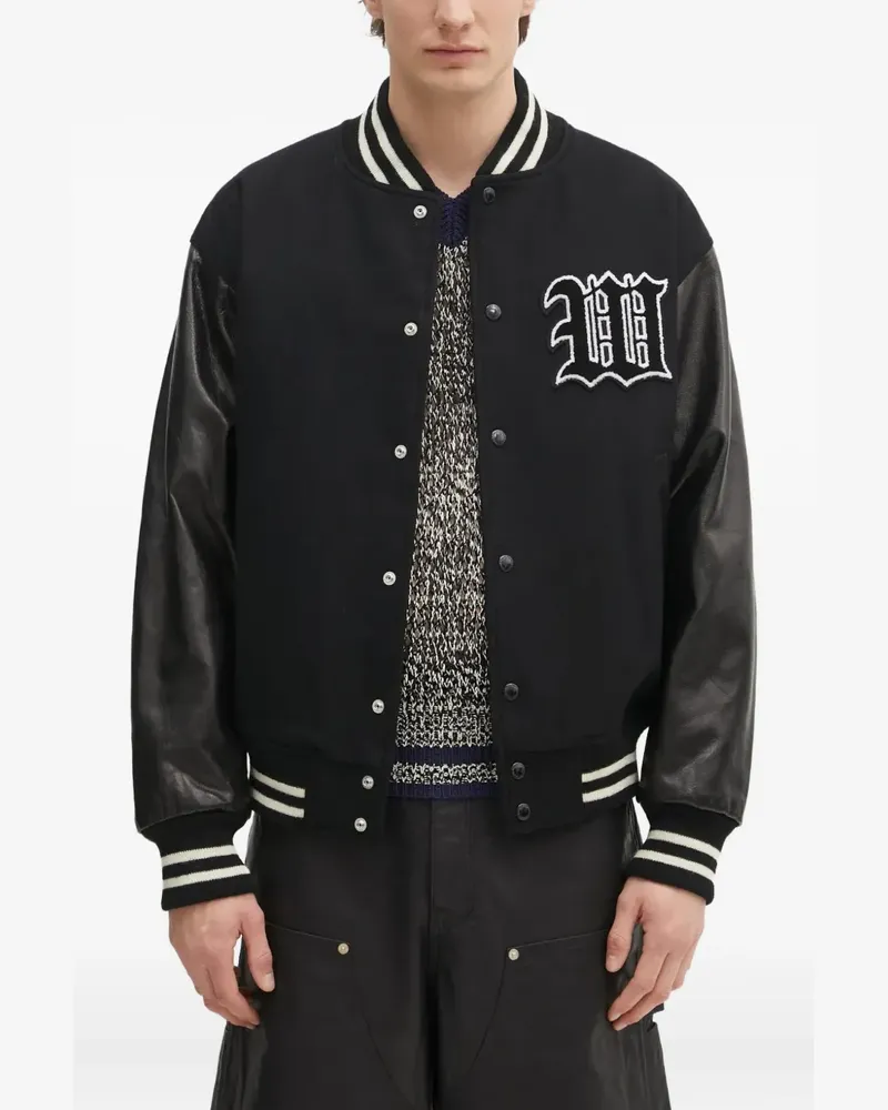 Wacko Maria Type-2 Collegejacke mit Kontrastärmeln - Schwarz Schwarz