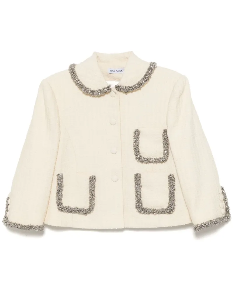 Dice Kayek Verzierte Tweed-Jacke - Nude Nude
