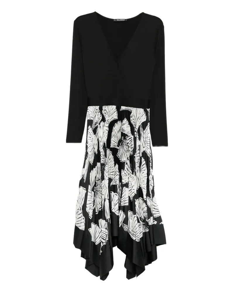 Karl Lagerfeld floral pleated dress - Schwarz Schwarz