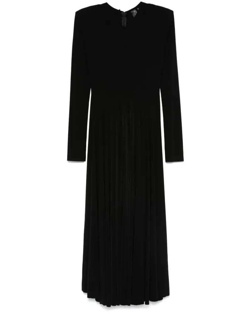 Norma Kamali Ausgestelltes Midikleid mit V-Ausschnitt - Schwarz Schwarz