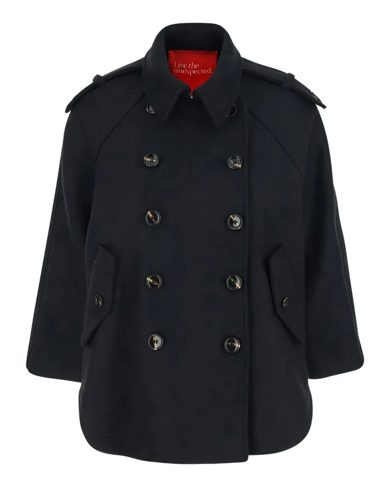 ..,merci double-breasted epaulettes jacket - Schwarz Schwarz