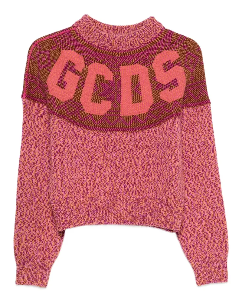 GCDS Strickpullover mit Logo - Blau Blau