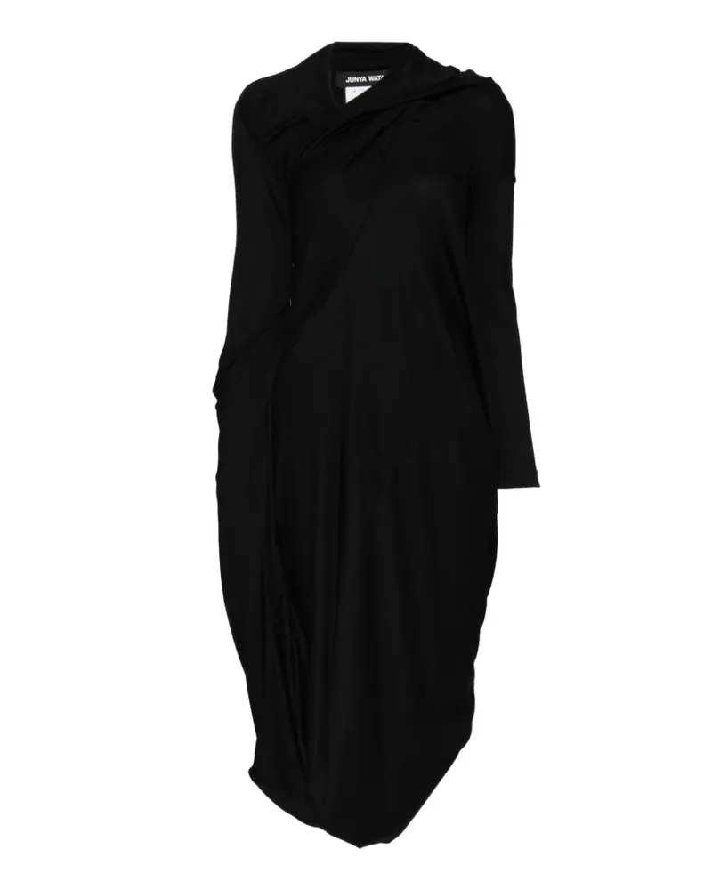 Junya Watanabe Asymmetrisches Kleid mit Drapierung - Schwarz Schwarz