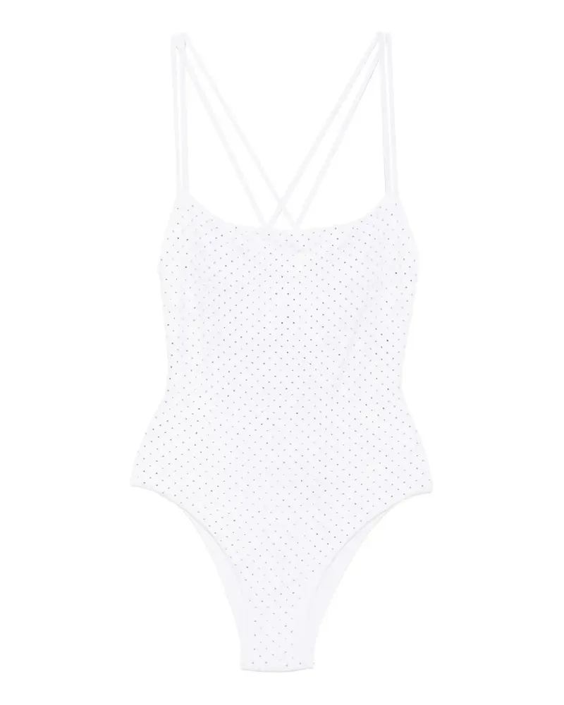 FISICO-Cristina Ferrari Badeanzug mit Kristallen - Weiß Weiß