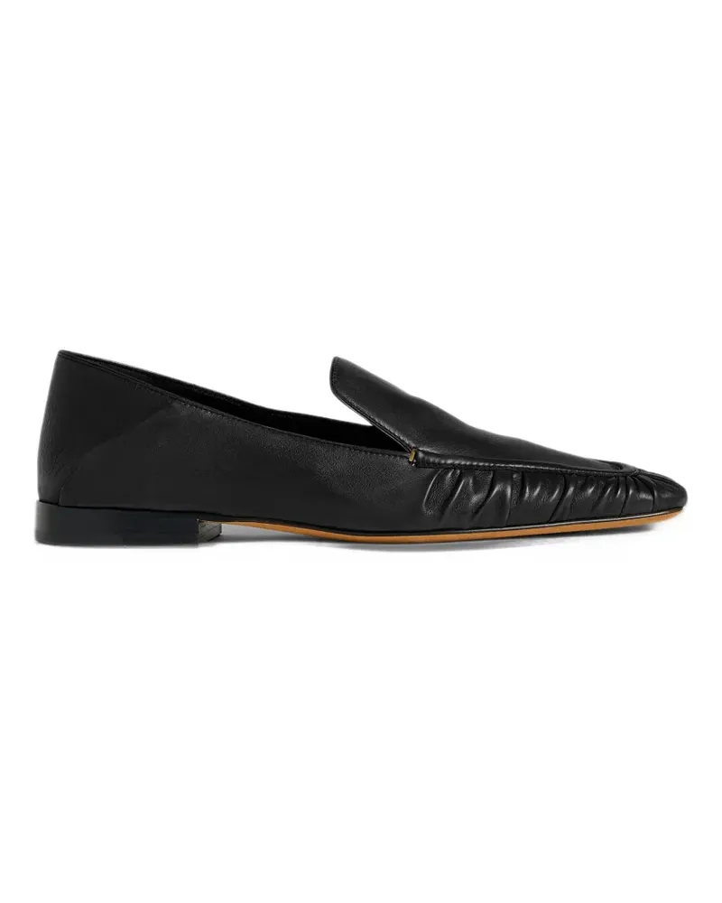 KHAITE Irene gathered leather loafers - Schwarz Schwarz