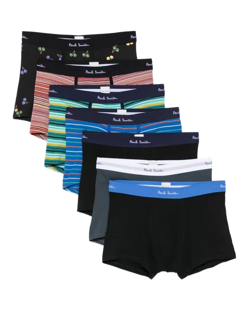 Paul Smith Gemusterte Boxershorts im 7er-Set - Schwarz Schwarz