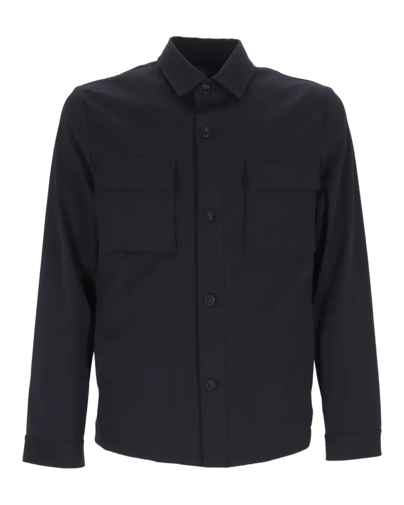 HOSIO flap-pocket button-up shirt-jacket - Blau Blau