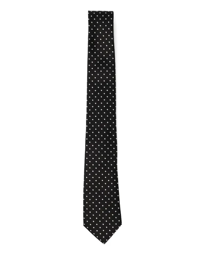 Giorgio Armani Seidenkrawatte mit Punktemuster - Schwarz Schwarz