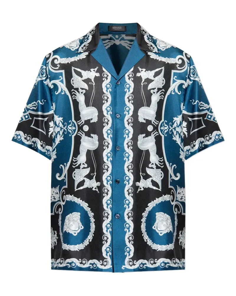Versace button-fastening pattern shirt - Blau Blau