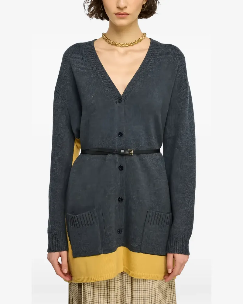 Semicouture Zelma Cardigan in Colour-Block-Optik - Gelb Gelb