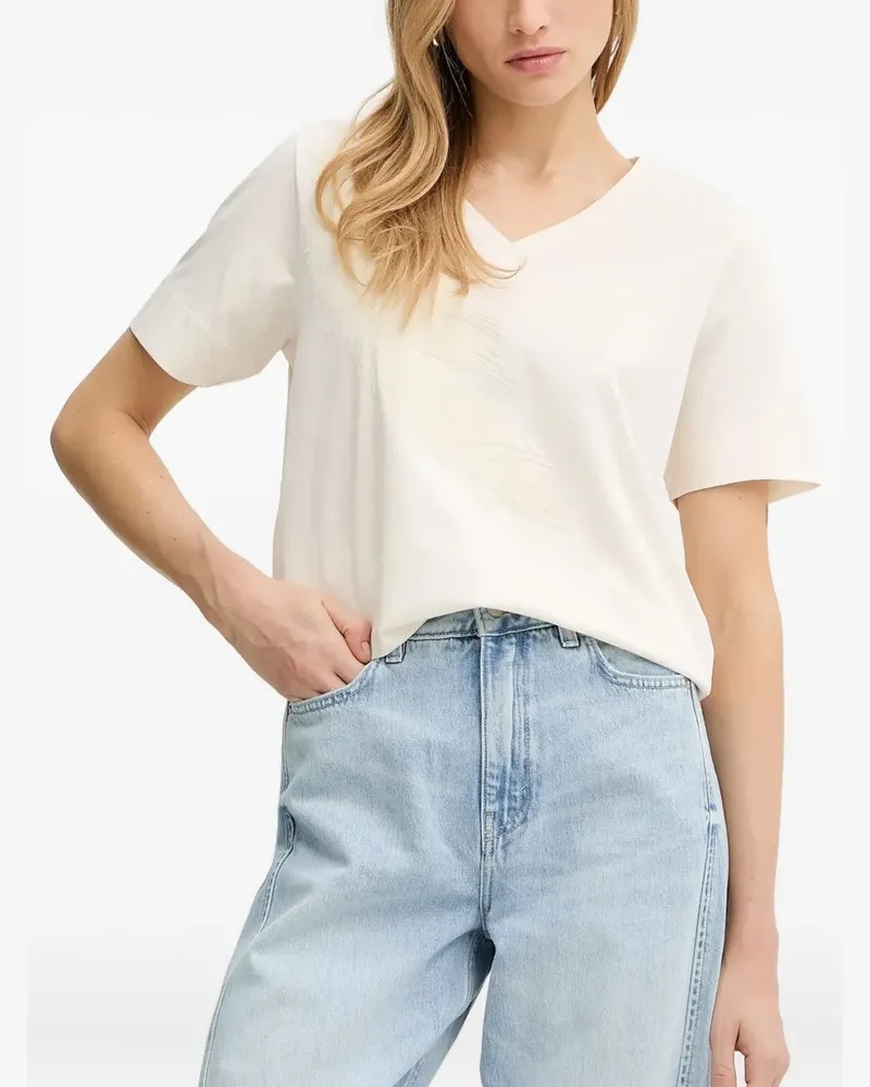 HUGO BOSS T-Shirt mit Federn - Weiß Weiß